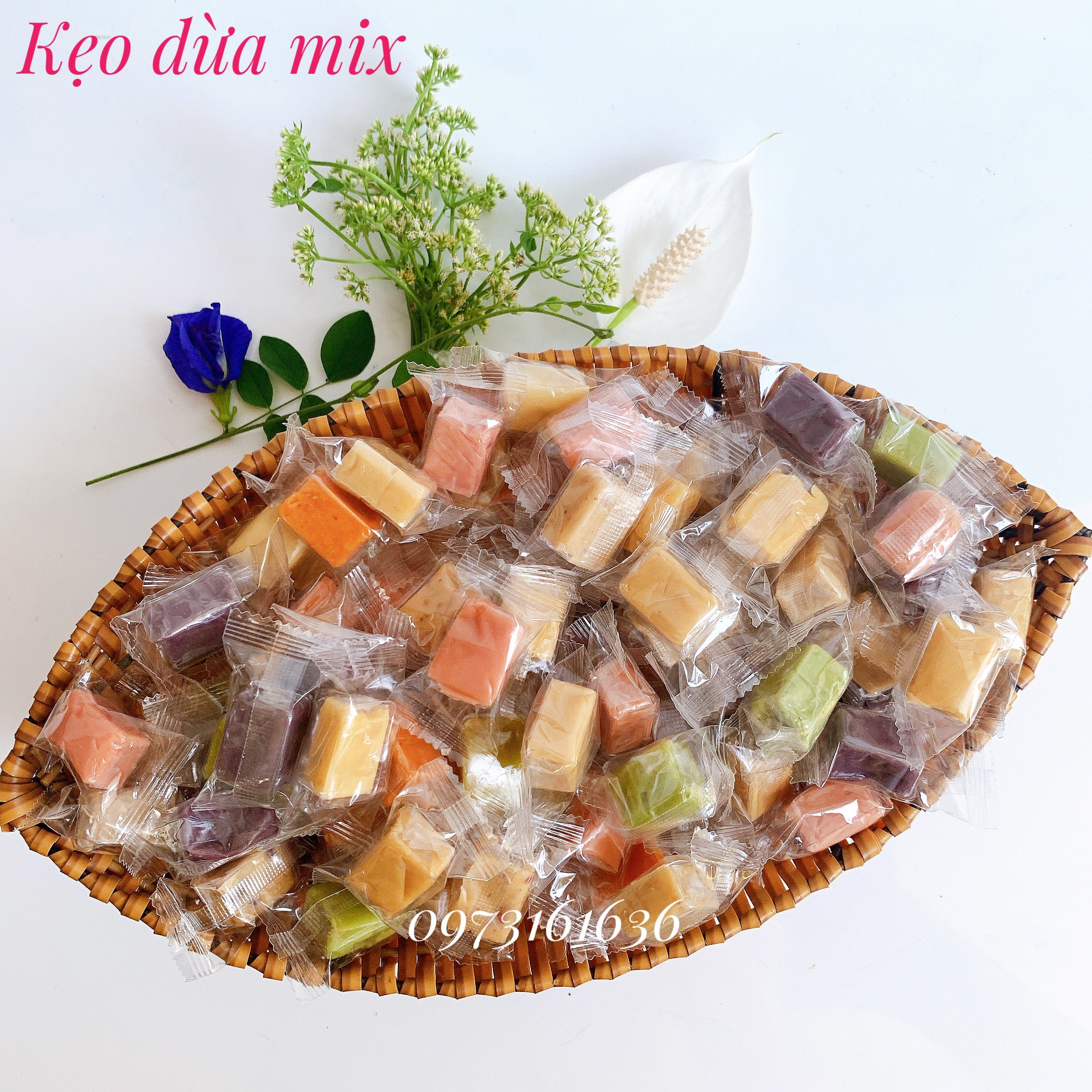 Kẹo dừa thập cẩm mix vị Bến Tre - Đồ ăn vặt
