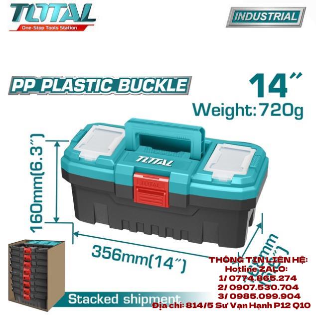 Thùng đựng đồ nghề TOTAL TPBX0141 | hộp đựng đồ nghề khóa nhựa pp tải 10kg tay cầm độ bền cao