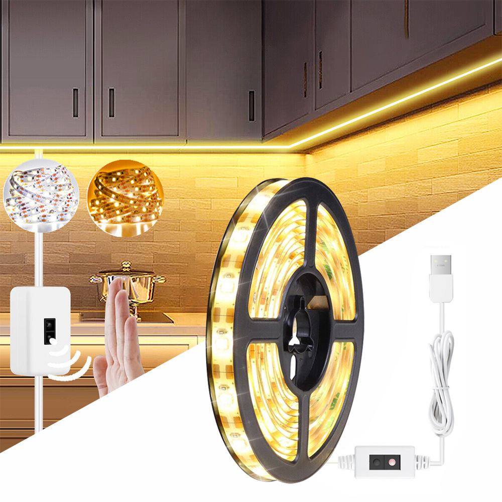 ZIR Mall LED Under Cabinet Light USB Powered Motion Sensor Dimmer Lighting for Cabinet Closet Kitchen Wardrobe Counter Bedroom