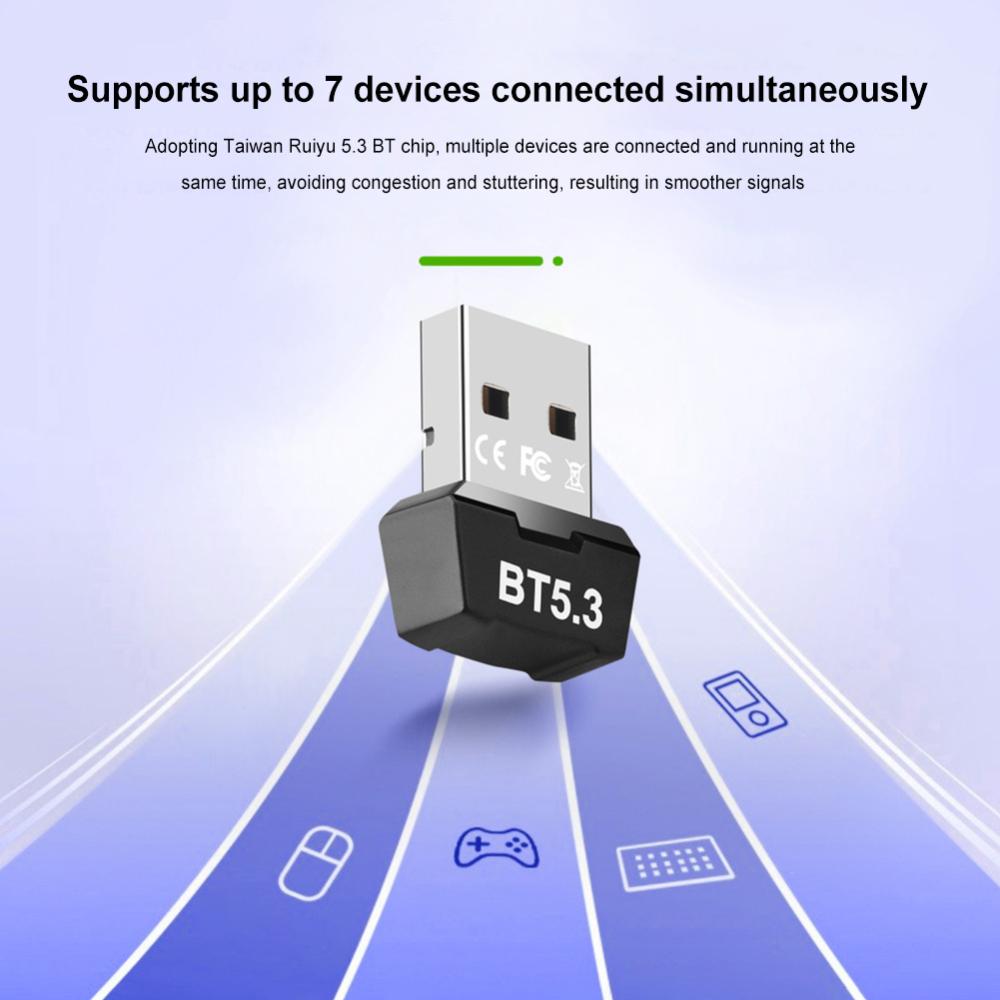USB Adapter Dongle Portable Music Audio Receiver Transmitter 3Mbps for PC Speaker Mouse Gamepad Bluetooth-Compatible 5.3