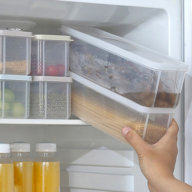 Fresh Box Noodle Plastic Food Preservation Sealed Box Rectangle Fruit Container Refrigerator Storage Kitchen Supply Home Tool. 