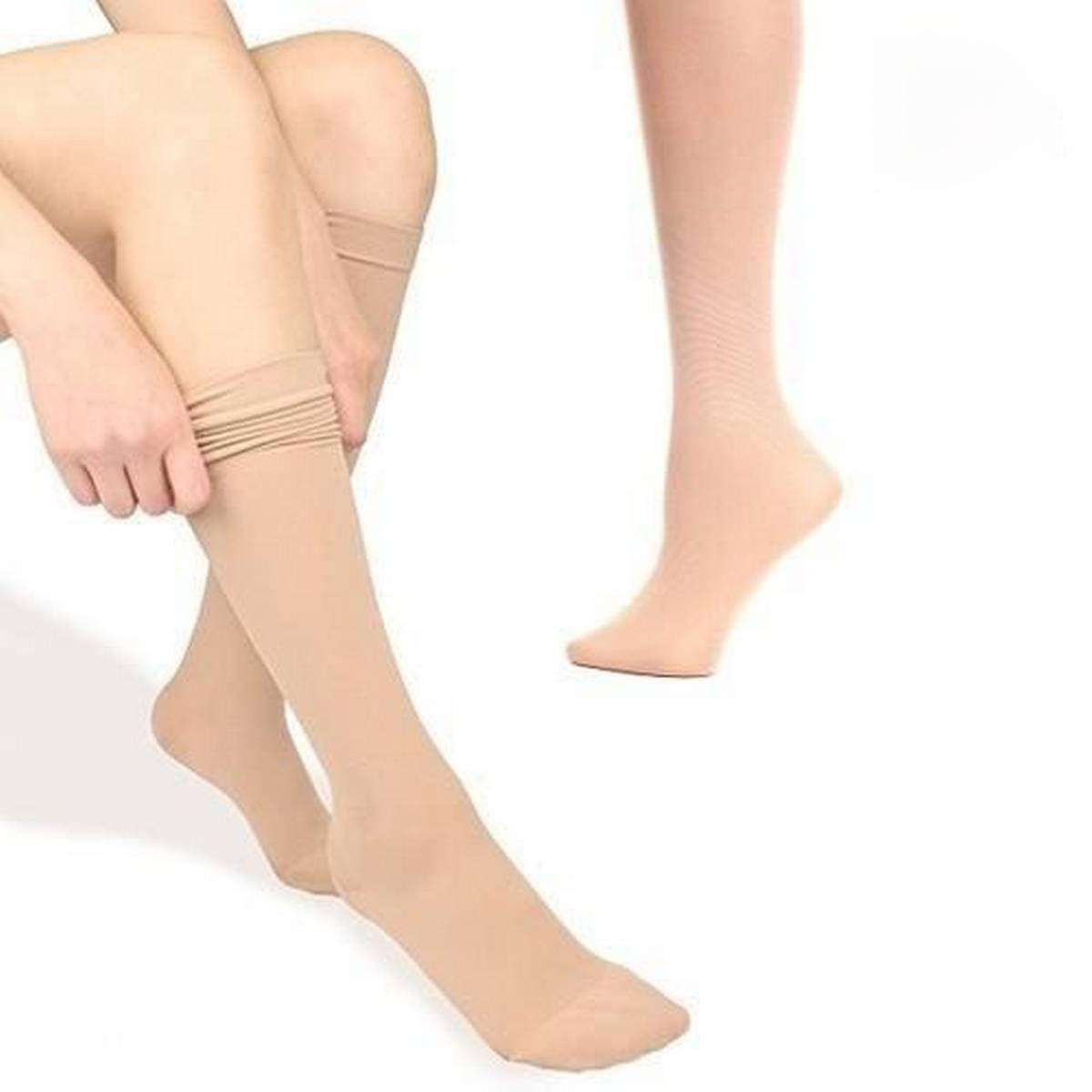 skin colour Sun protection transparent ladies socks