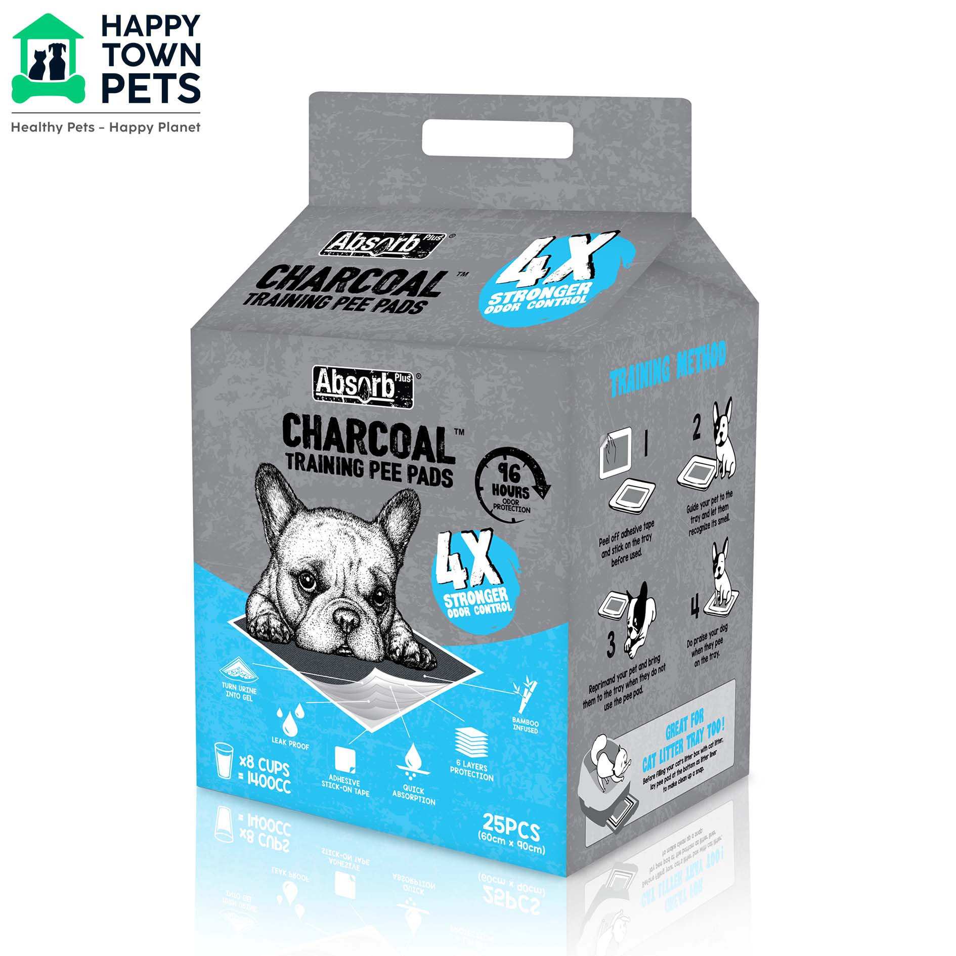 Absorb Plus Charcoal Puppy Training Pee Pad Sheets Dogs Disposable