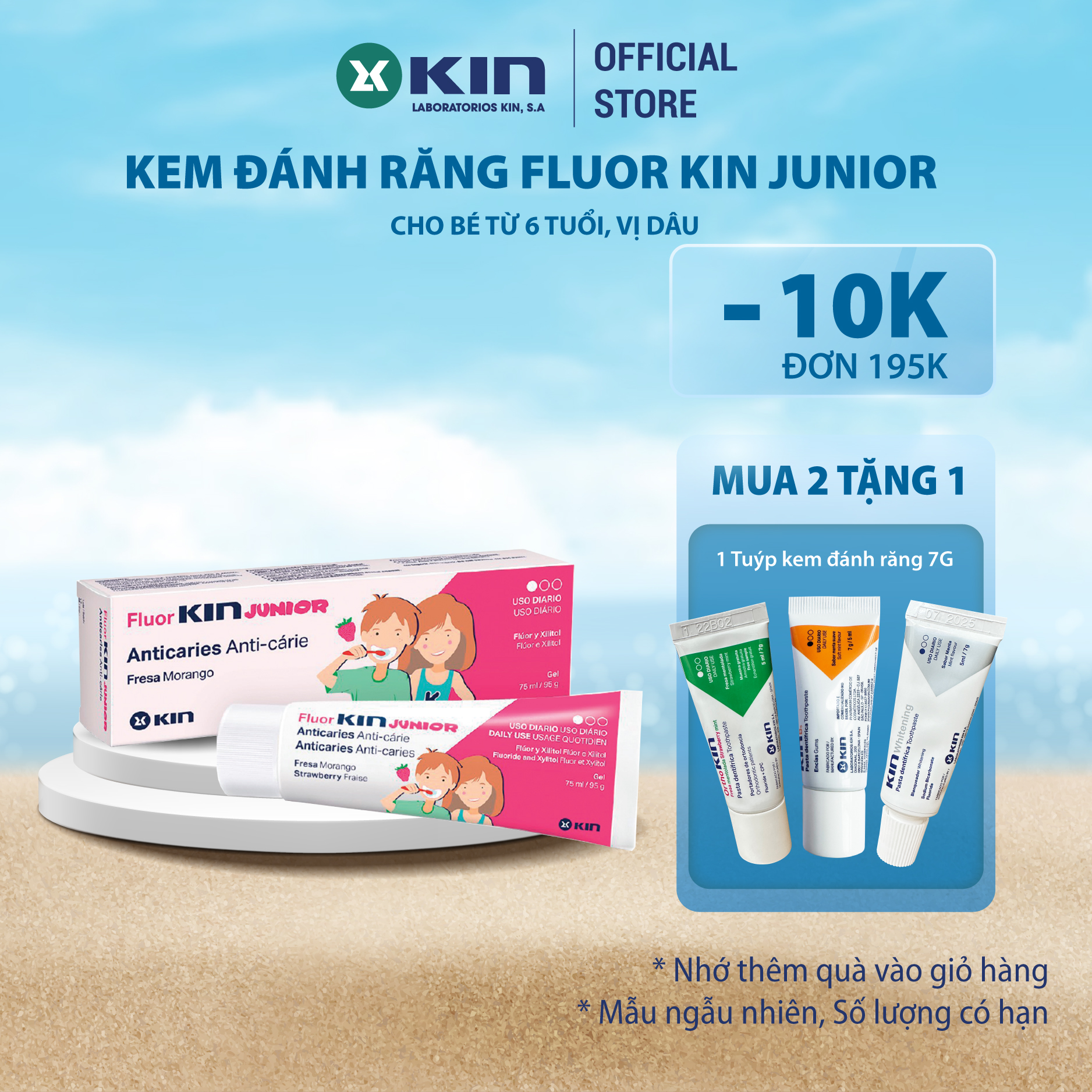 Kem Đánh Răng Fluor Kin Junior Cho Bé Từ 6-12 Tuổi 75ml