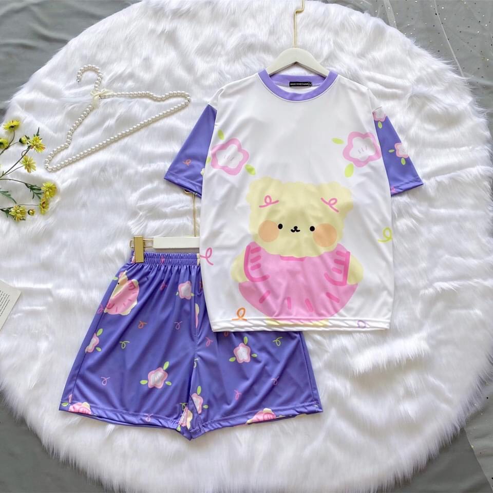 Đồ bộ hoạt hình, Set thể thao 2 món NHIỀU MẪU BST 04 Pika Fashion Freesize đến 65kg, Đồ mặc nhà nam nữ đều mặc được