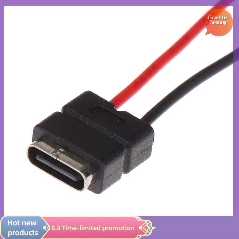 Graceful 1pcs USB Type C Waterproof Connector Welding Wire Female Socket Fast Charging Type-c Charging Interface Jack