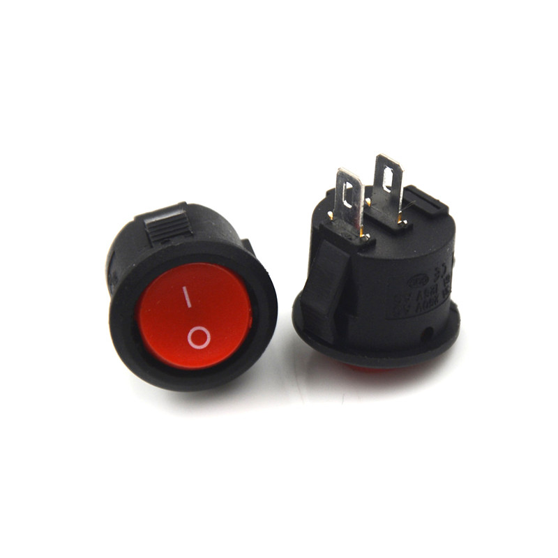 10Pcs 16mm Diameter Round Boat Rocker Switches Mini 2 Pin ON-OFF Rocker Switches 3A/250V. 