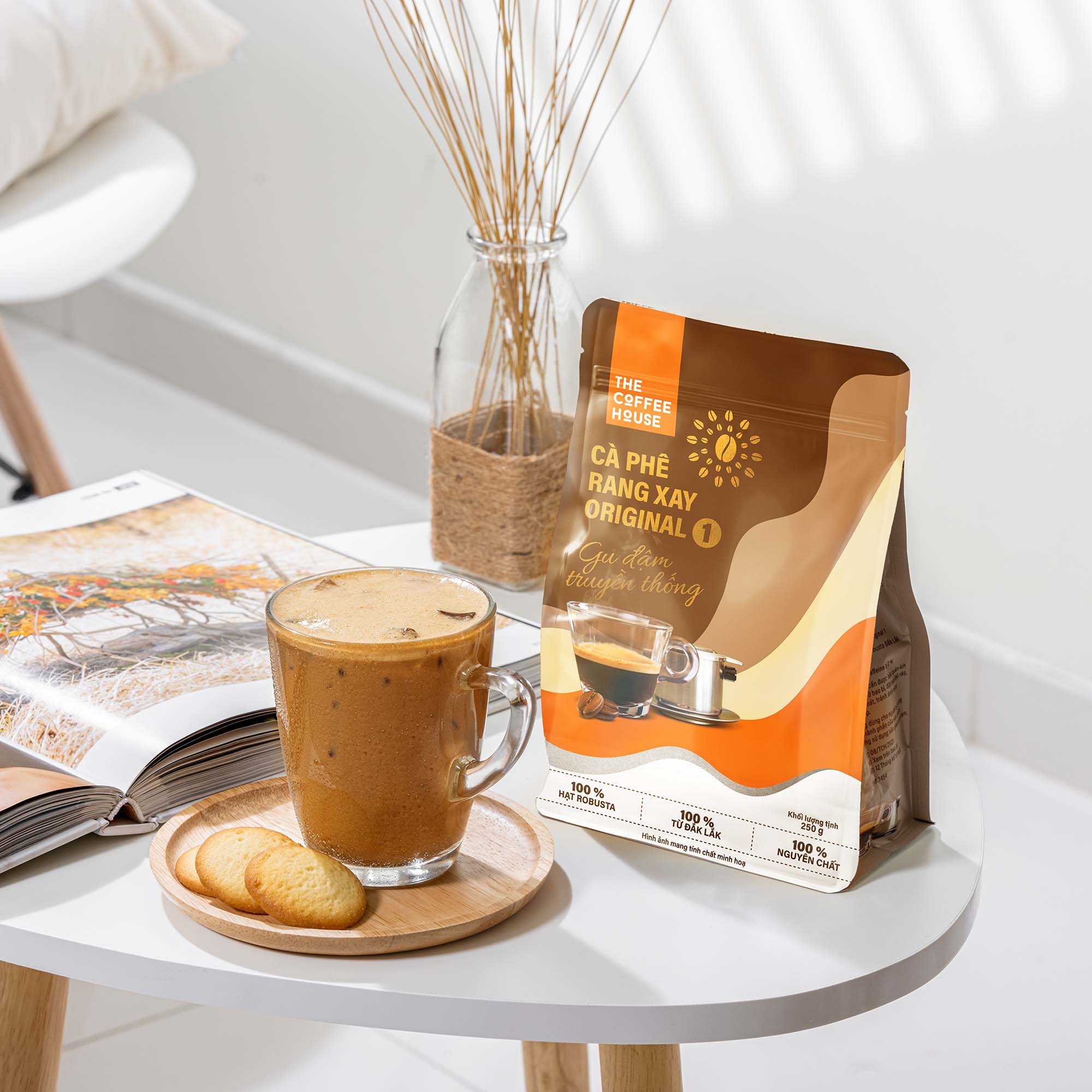 Cà phê rang xay the coffee house gu đậm truyền thống gói 250g