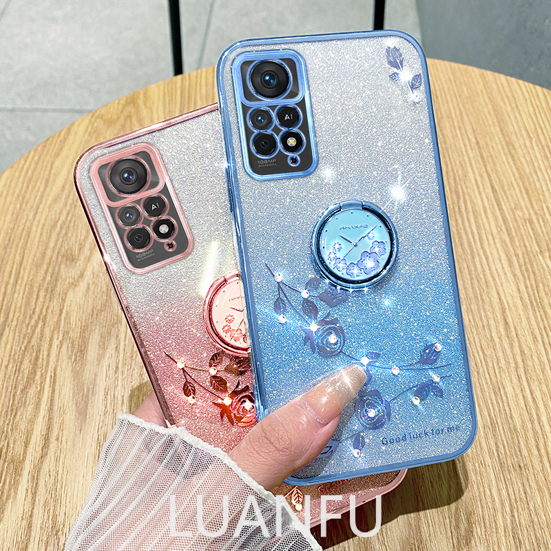 Ốp cho Redmi Note 12 Pro 4G / Note 11 Pro / Note 11 Pro + Ốp Ốp điện thoại chống sốc hoa hồng giả kim cương nhỏ sáng bóng