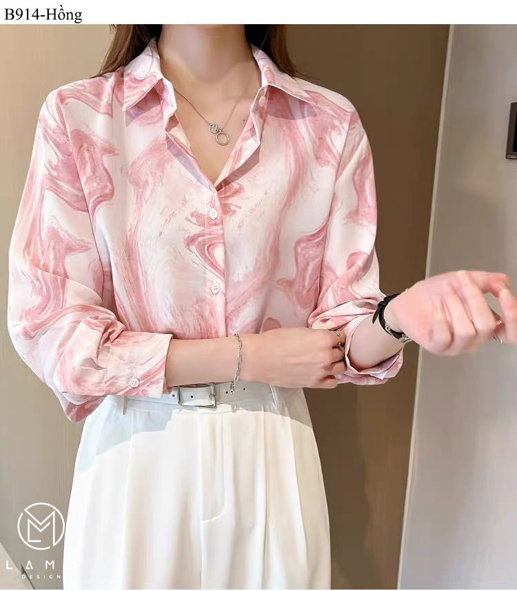Áo sơ mi công sở nữ hoạ tiết mango  B914