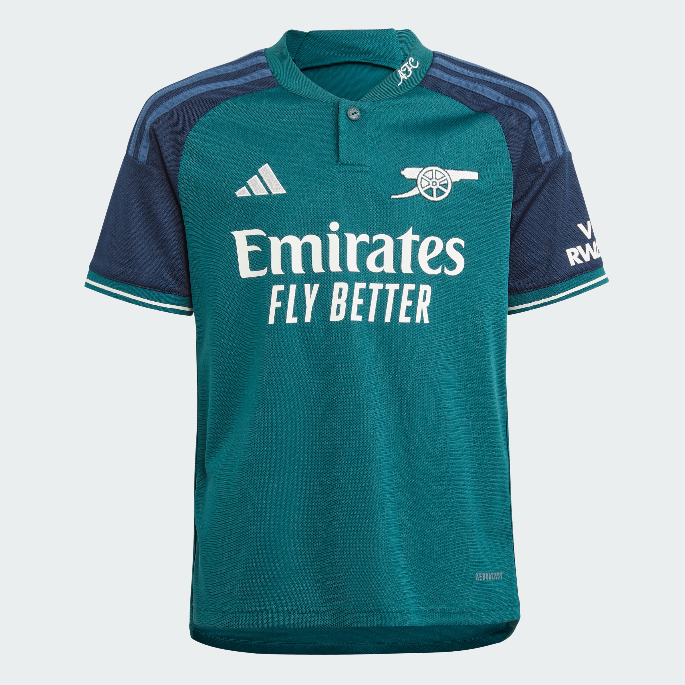 Adidas bóng đá áo đấu thứ ba arsenal 23/24 trẻ em màu xanh lá hz2120
