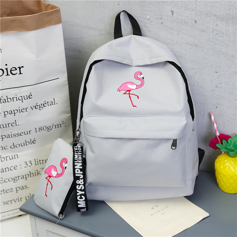 IQANGEL Printed canvas backpack (two-piece set), children's backpack.