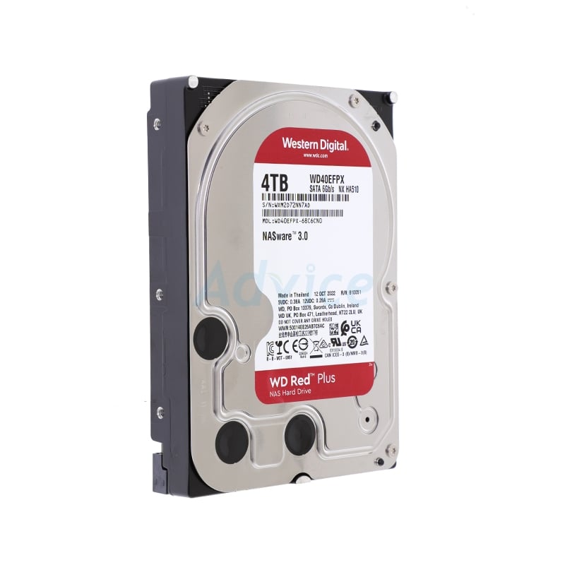 4 TB HDD WD RED PLUS NAS (5400RPM, 128MB, SATA-3, WD40EFPX