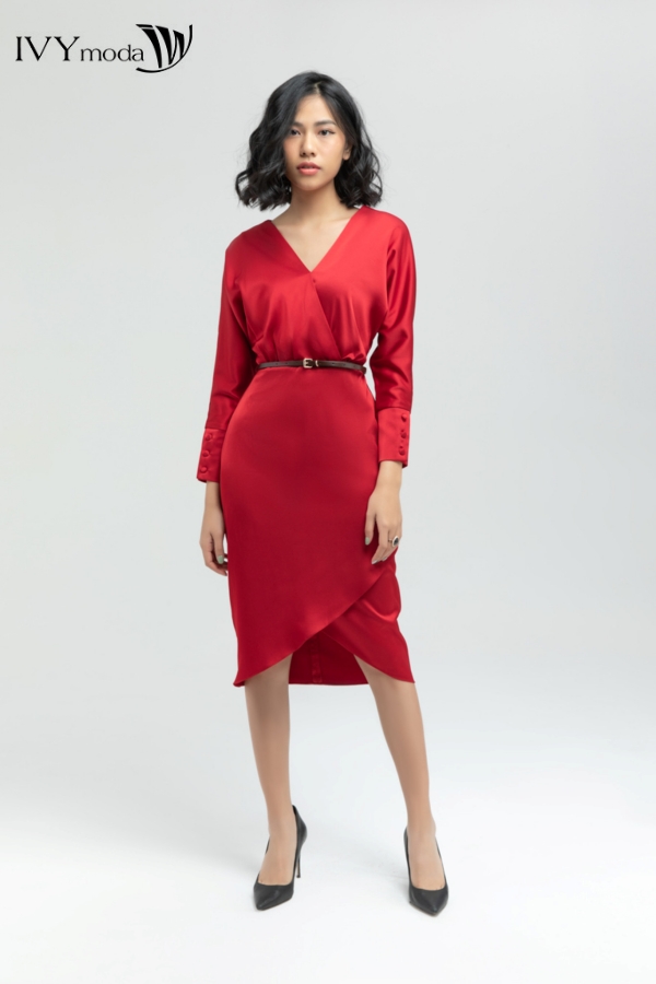 Đầm ôm tay hến ( không kèm đai ) IVY moda MS 48M5633