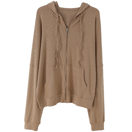 áo hoodies có mũ khoá zip nữ