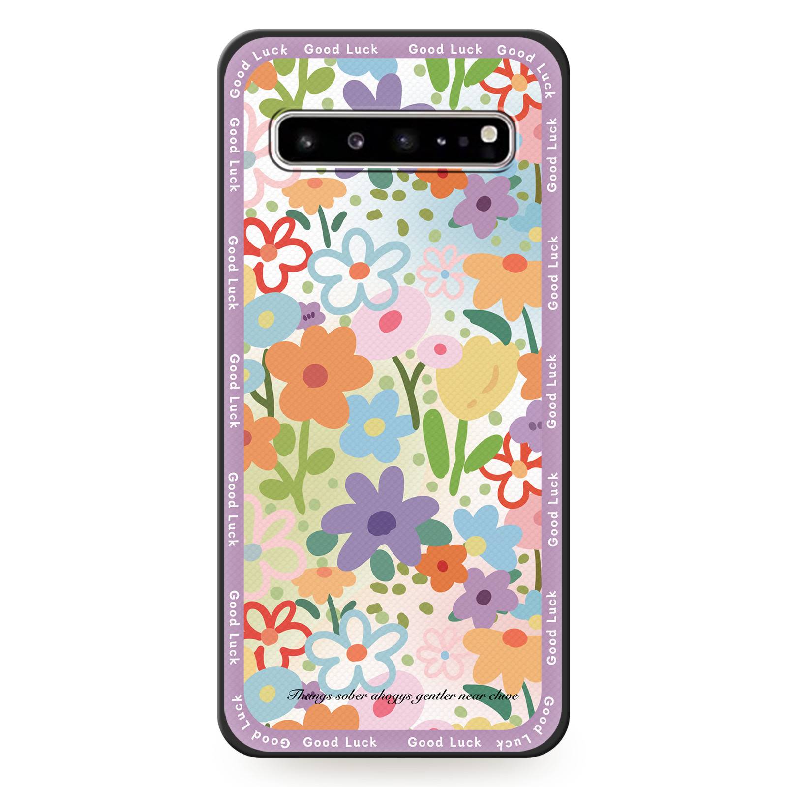 Durable flower Phone Case For Samsung Galaxy S10 5G/SM-G977N Shockproof Back Cover Oil Painting TPU Waterproof Cartoon. 