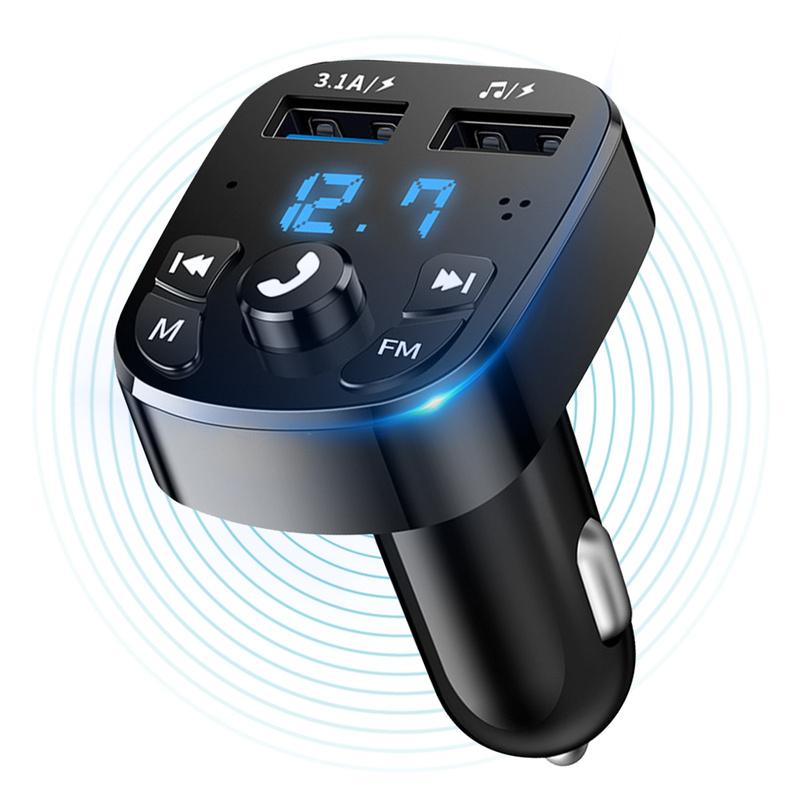Bluetooth version 5.0 FM Transmitter Car Player Kit Car Charger Quick Dual USB Bluetooth5.0 Transmitter
