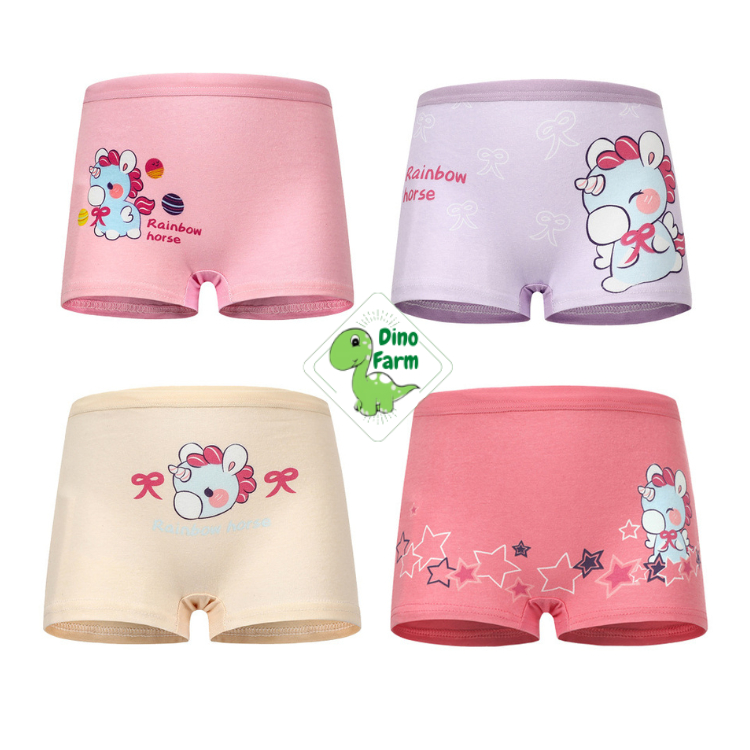 Mumystation 4Pcs/Set Baby Girl Underwear Cotton Kids Panties