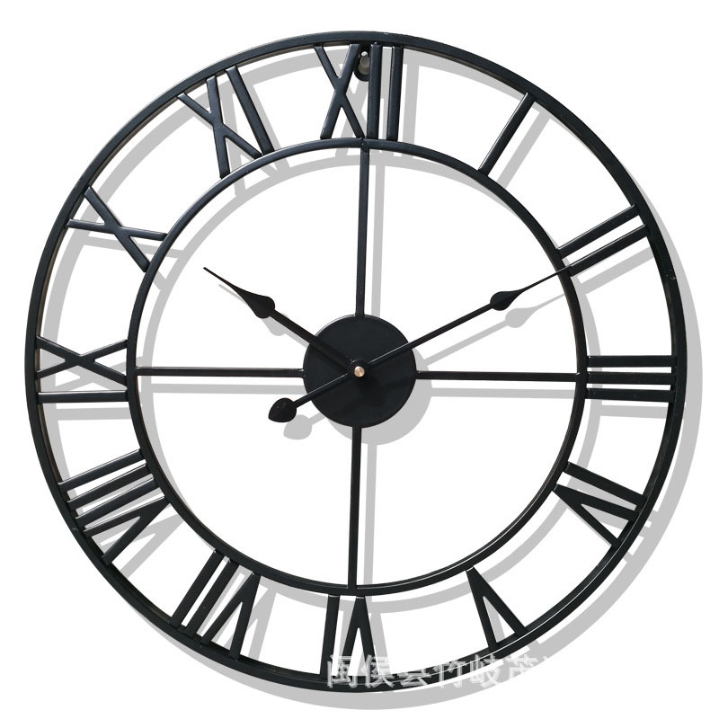 Wall Clock, Simple Clock, Vintage Clock, Decorative Wall Clock, Round Wrought Iron Wall Clock