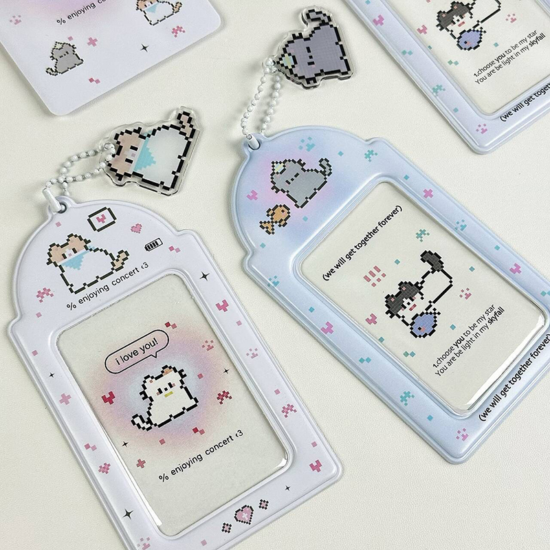 Cute Cartoon Cat Photo Card Holder Fashion Creative Decoration Idol Photo Album Protective Sleeves Pendant Card Storage Case.