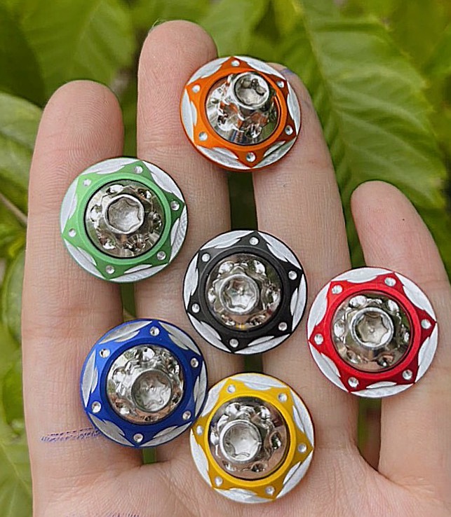 Lông đền 6li nhôm 6 cánh nhiều màu trang trí xe máy