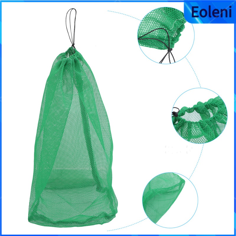 Eoleni 4 cái di động nylon lưới đánh cá lặn cá túi lưới dây rút lưới bắt cá