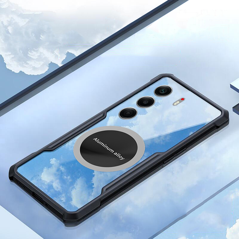 For Tecno Camon 40 Pro Case Hard Clear Transparent Shockproof Car Holder Adsorb Hollow Out Ring For Tecno Camon40 Pro Plus Back cover Phone Cases.