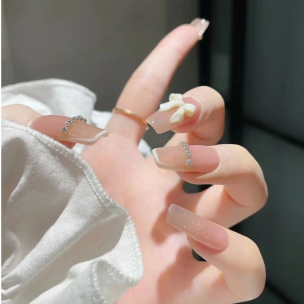 Charm đính móng - set nơ màu trắng, đen đính móng tay nghệ thuật