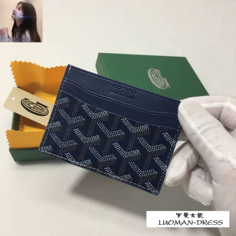 ✚✆☸ goyard wallet men Small Clutch Bag Dog Tooth Genuine Leather Unisex  Coin Purse No Box