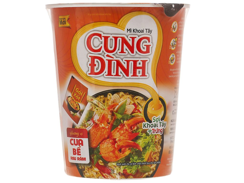 Mì khoai tây cung đình cua bể rau răm ly 65g