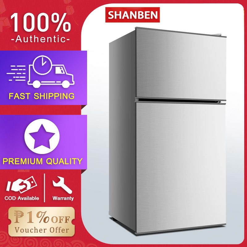 SHANBEN Two doors small 4.8Cu ft refrigerator chilled frozen home