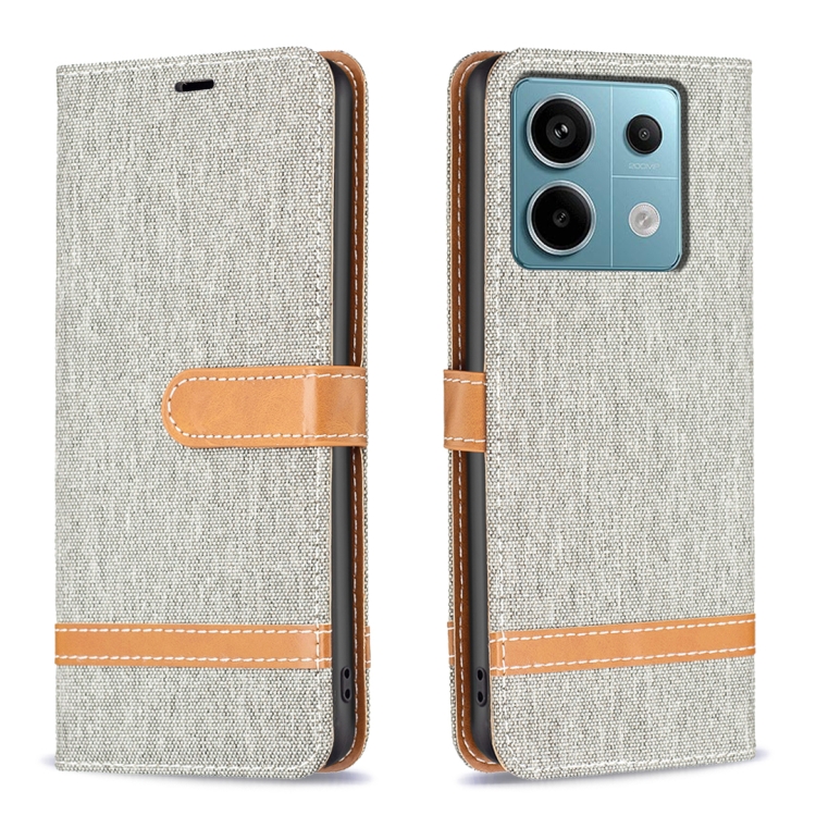 For Xiaomi Redmi Note 13 Pro Color Block Denim Texture Leather Phone Case