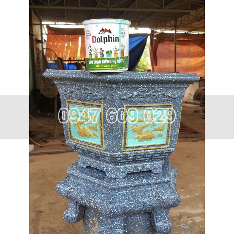 (TẶNG CỌ) Sơn Chậu Kiểng Nước Dolphin Loại 5KG (Nhanh Khô, Bền Màu)