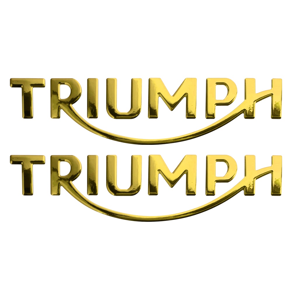 3D Triumph Motorcycle Fuel Tank Badge Emblem – Silver Vinyl Decal Sticker