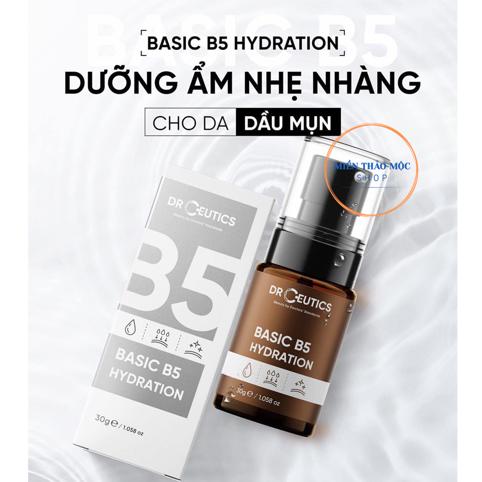 Serum cấp ẩm phục hồi da phù hợp da dầu mụn Basic B5 Hydration DrCeutics