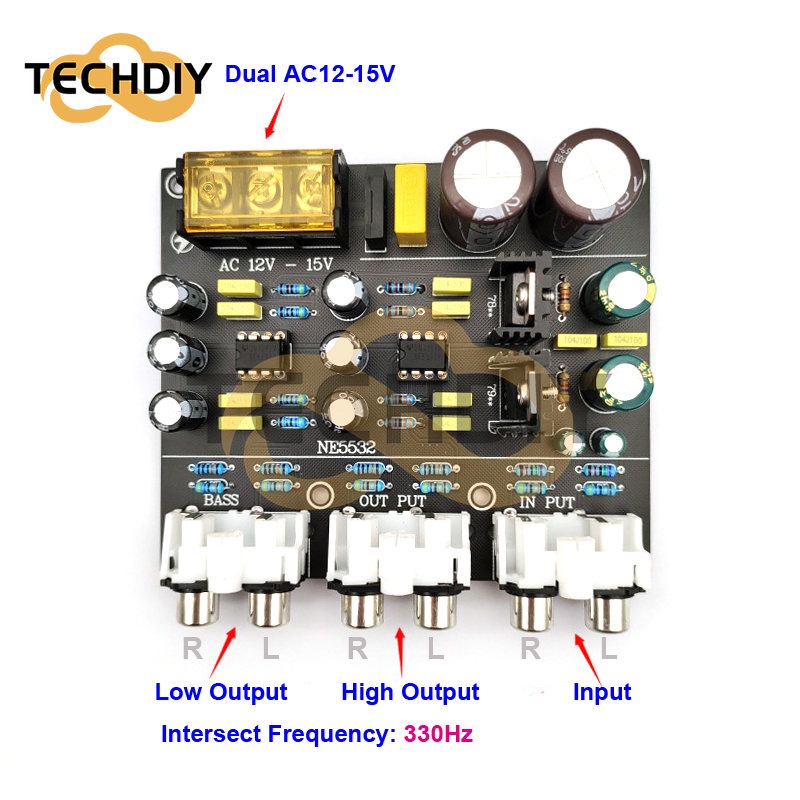 Electronic Active Crossover 2 Way NE5532 Pre-Stage Linkwitz Riley Filter Frequency Divider