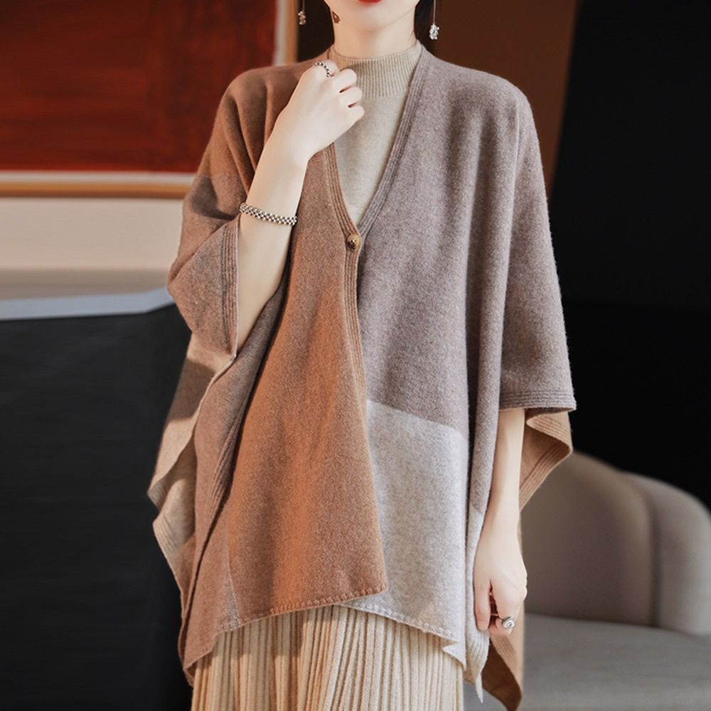 MAXG Ấm áp mùa đông Khăn choàng len nguyên chất 100% Thanh lịch sang trọng Dày Áo choàng khăn choàng Cashmere Váy dạ hội Áo choàng Cardigan