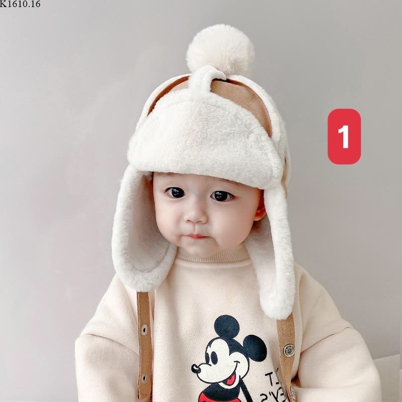 Nón dạ lót lông cho bé gái bé trai