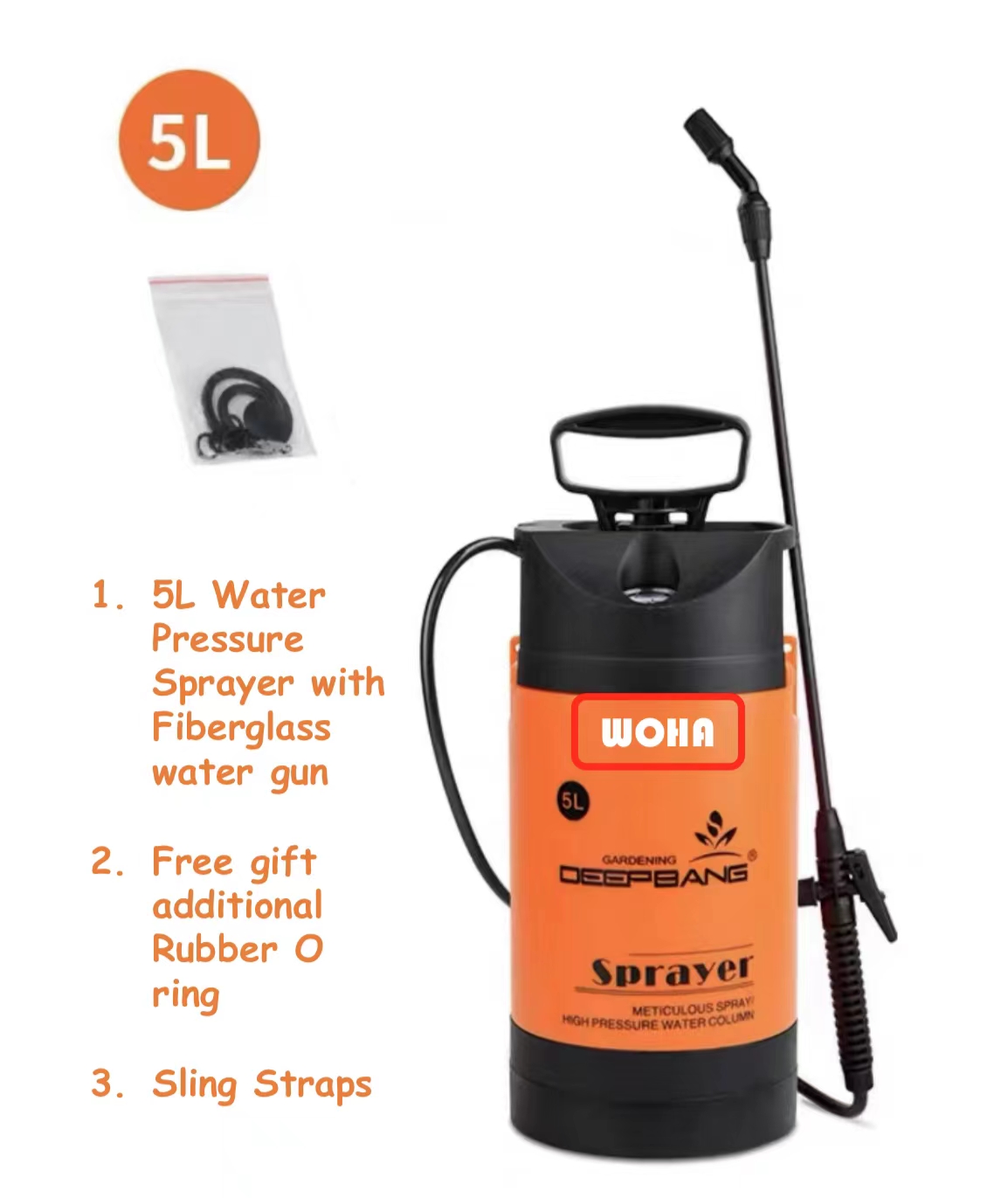 [WOHA] Latest High Pressure Water Sprayer with Air Pressure Gauge