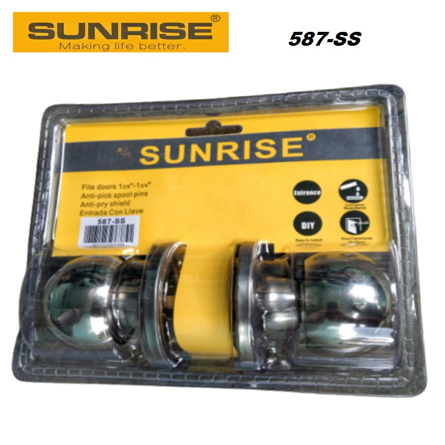 Door Knob Entrance Lockset Stainless with 3 Keys Lazada PH