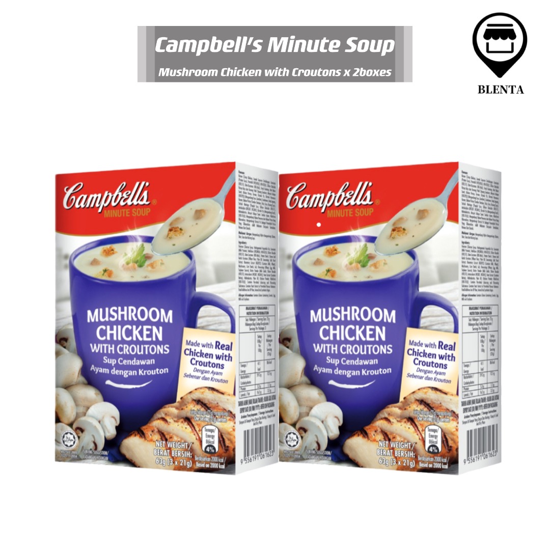 Campbell’s Instant Minute Soup Cream of Mushroom/Chicken/WildMushroom