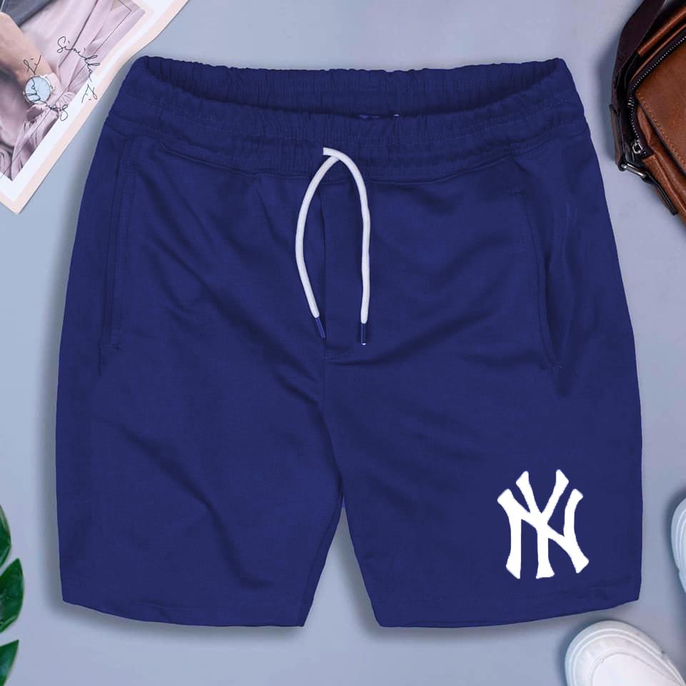 Quần đùi nam vải thun lạnh thể thao Logo NY có 02 túi kéo khoá vải thun lạnh thể thao dày đẹp - QDNTT018