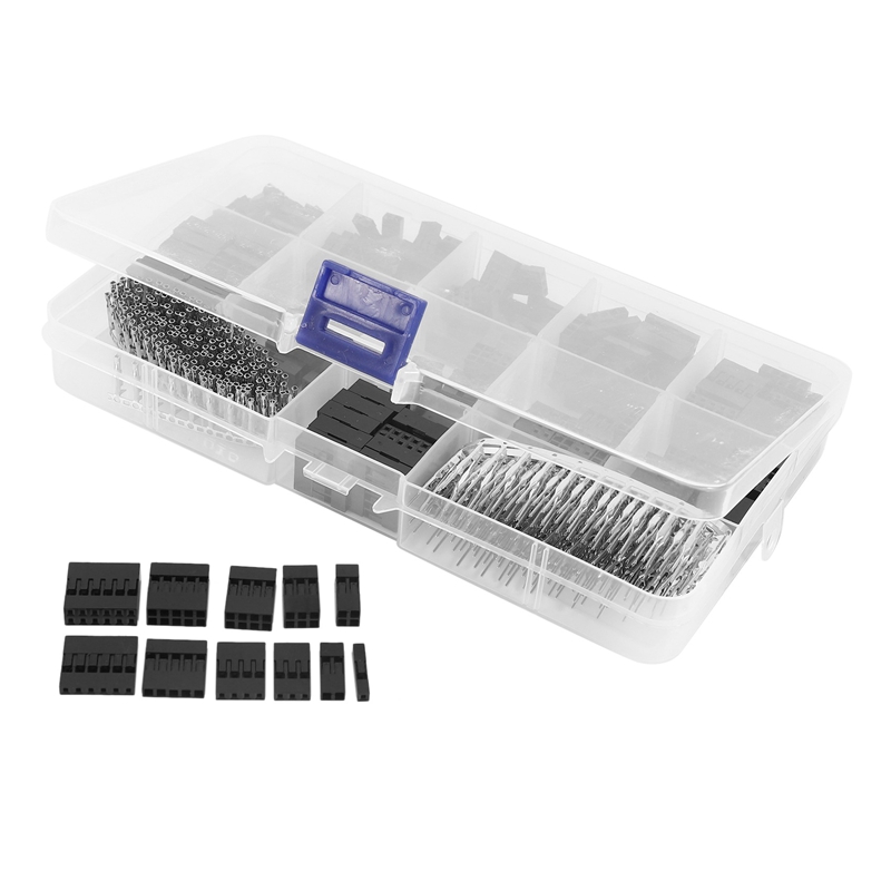 Kit 620 Pezzi Connettori Dupont 2.54mm – Maschio/femmina 1-6 Pin, Terminali A Crimpare E Cavi Jumper