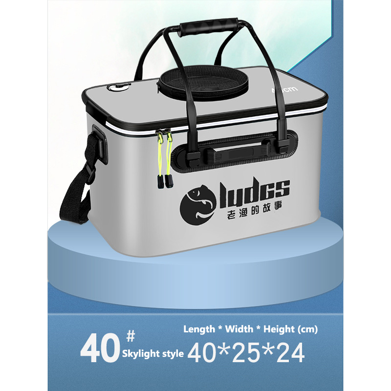 Live Fish Bucket Fish Box Filled Fish Bucket Thickened Fish Guard Bucket Multifunctional Wild Fishing Bucket Competitive EVA Folding Fish Bucket