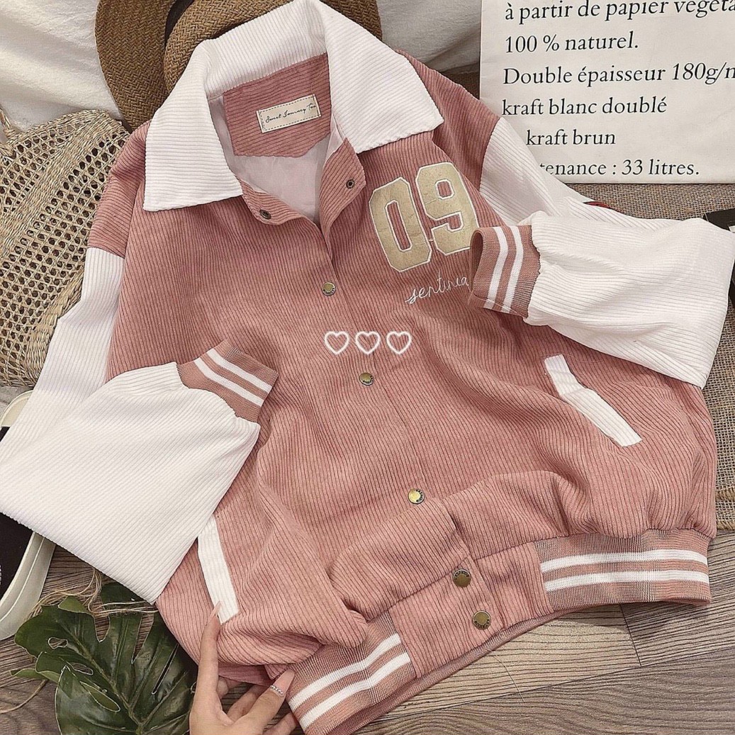 Áo Khoác Bomber Nhung Tăm Nan Nữ Form Rộng Cực Xịn Hot - CLITUS FASHION