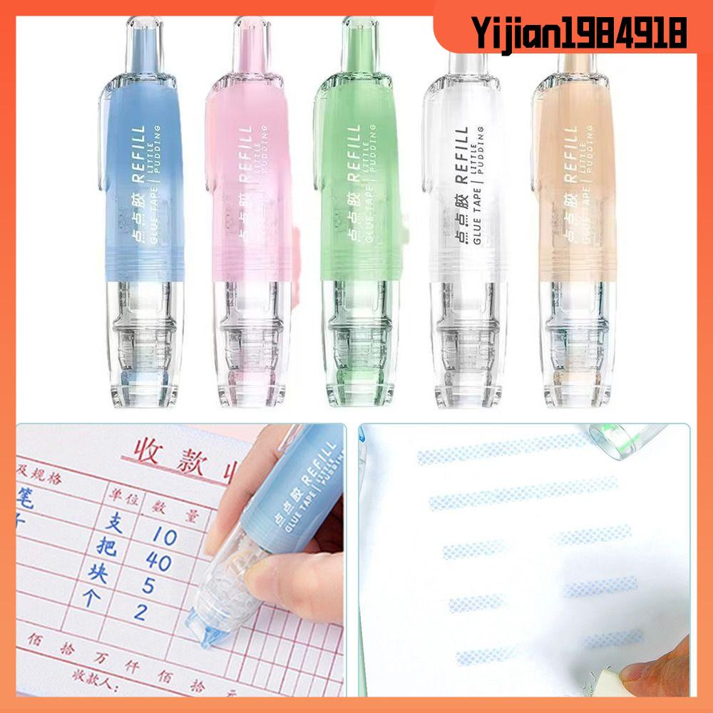 360 Degree Rotation Tip Glue Pen Double Sided Adhesive Replaceable Core  Press Roller Glue Tape DIY