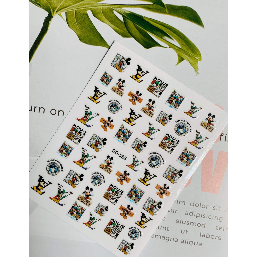 Sticker dán móng Thương Hiệu, Nơ, chữ