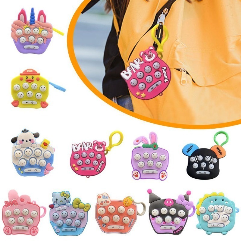Sanrio Móc Khóa Trò Chơi Điện Tử mini whack-a-mole melody pop it