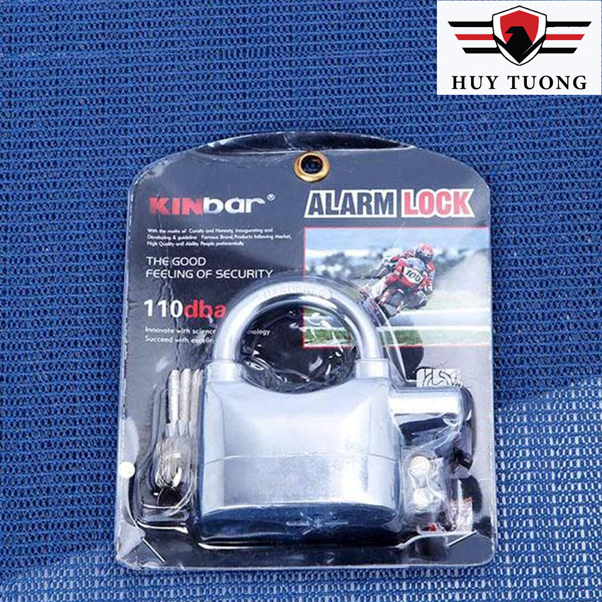 Ổ khóa báo động chống trộm Kinbar cao cấp,  đúc từ hợp kim kẽm, bảo hành 2 tháng ( màu ngẫu nhiên ) - Huy Tưởng