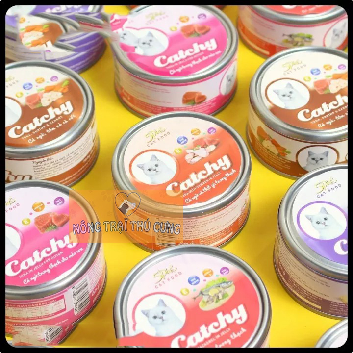 Pate Cho Mèo 5Plus Catchy Lon 160g - Nhiều Vị - [Nông Trại Thú Cưng]